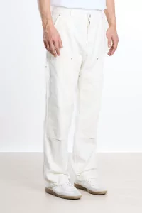 Soft Double Knee Brushed Cotton Pant – Ecru | Centre Commercial