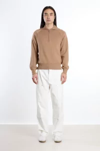 Soft Double Knee Brushed Cotton Pant – Ecru | Centre Commercial