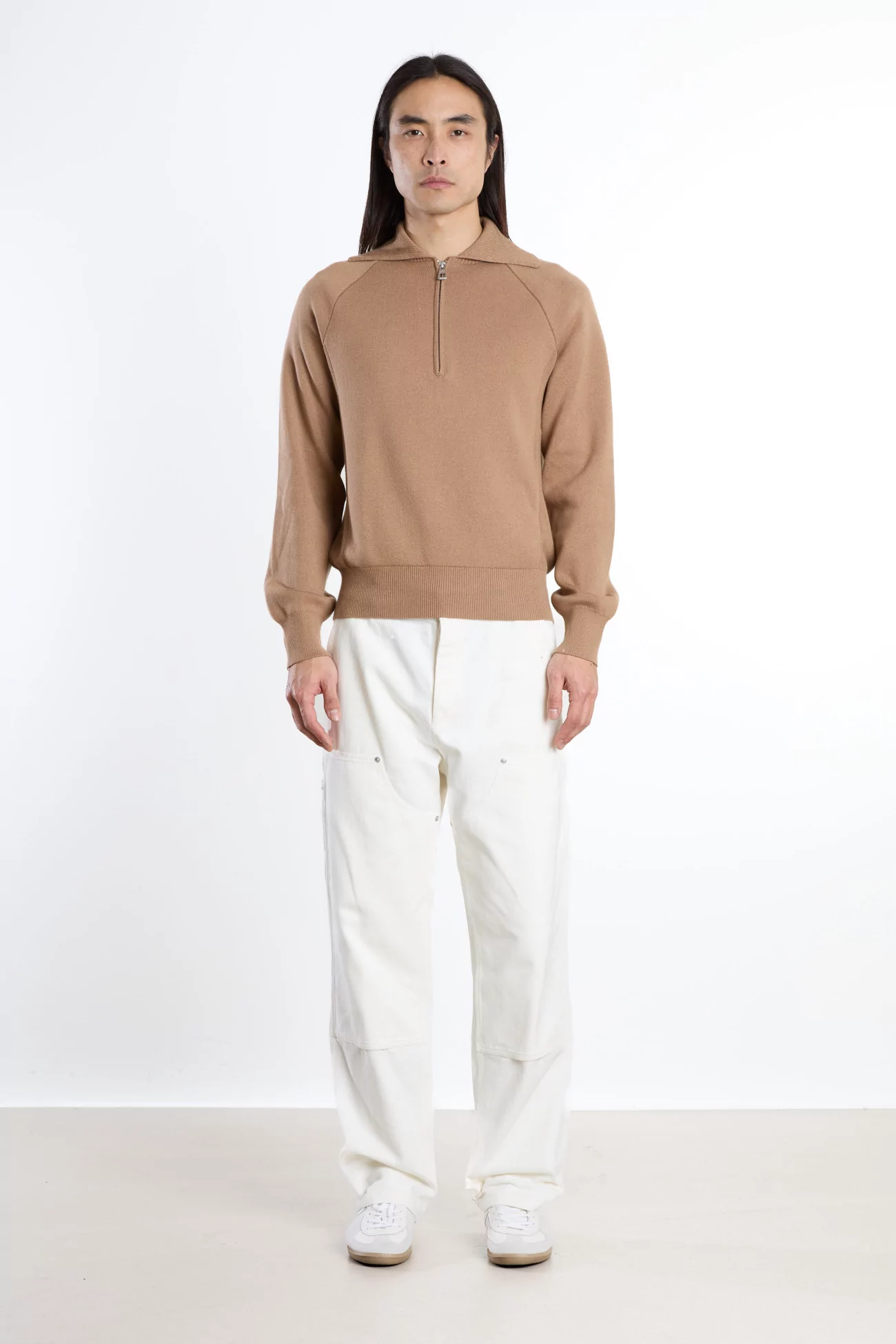 Soft Double Knee Brushed Cotton Pant – Ecru | Centre Commercial