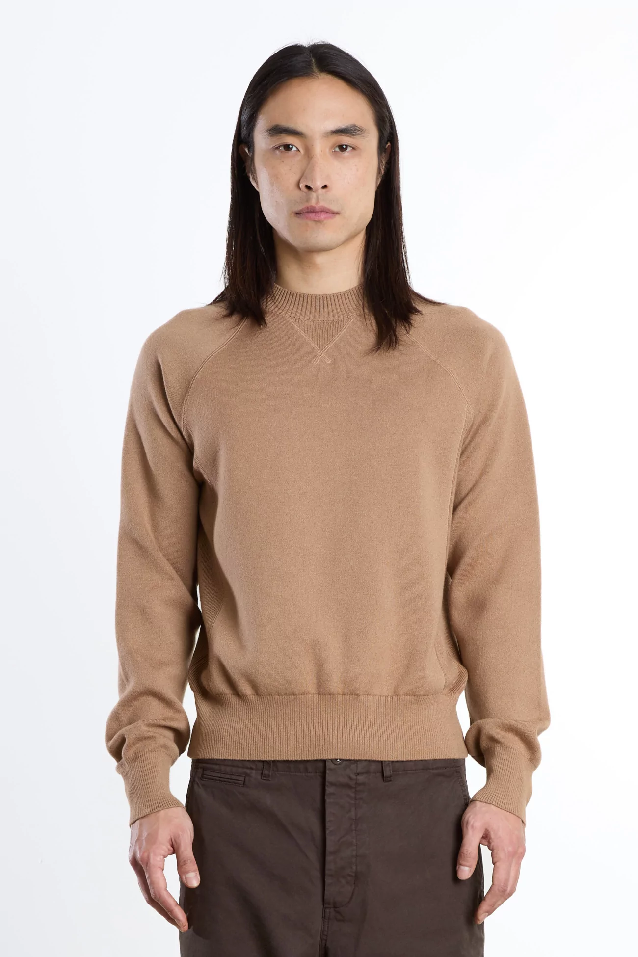 Raglan Merino Wool RWS Organic Cotton Sweater – Beige | Centre Commercial