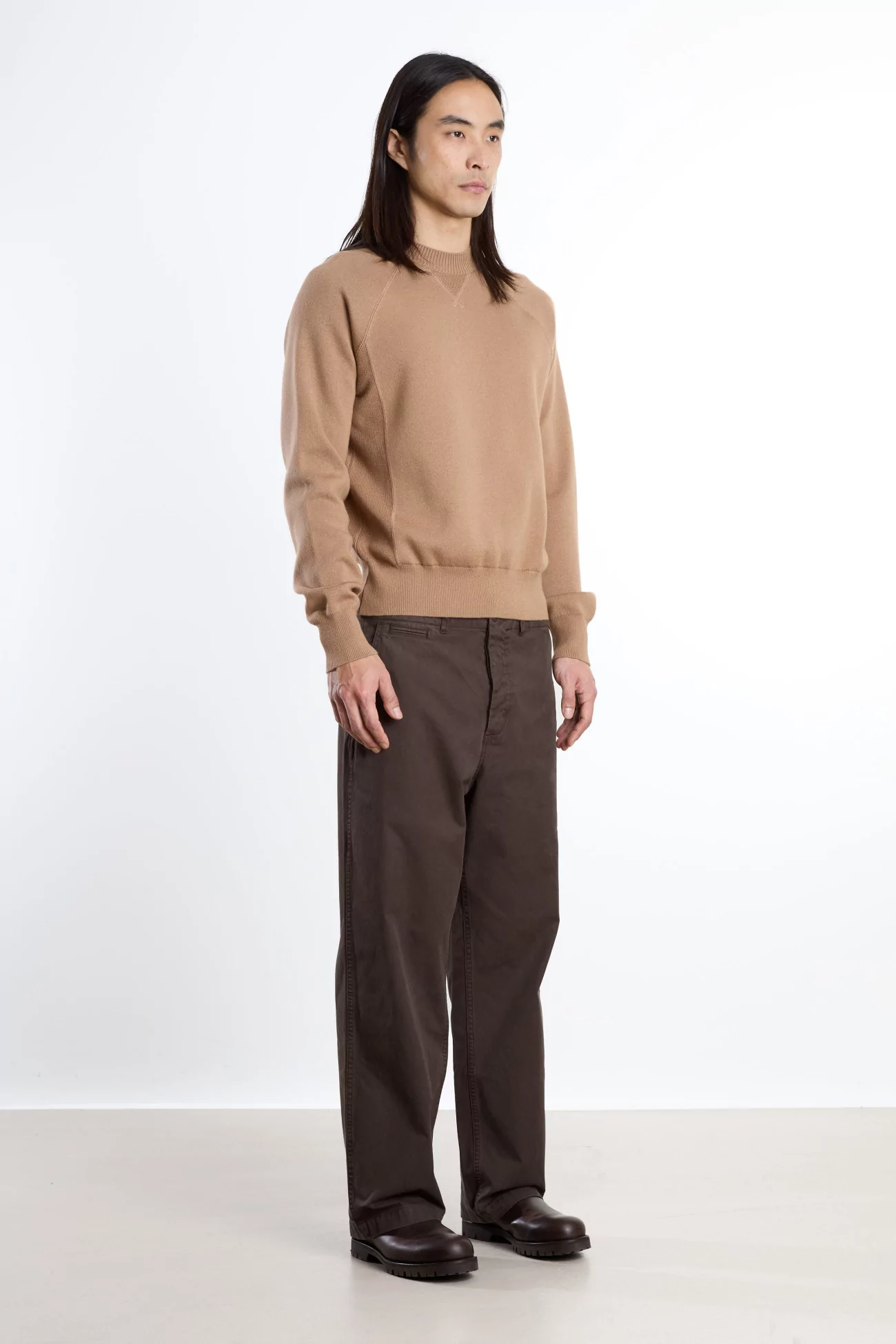Raglan Merino Wool RWS Organic Cotton Sweater – Beige | Centre Commercial