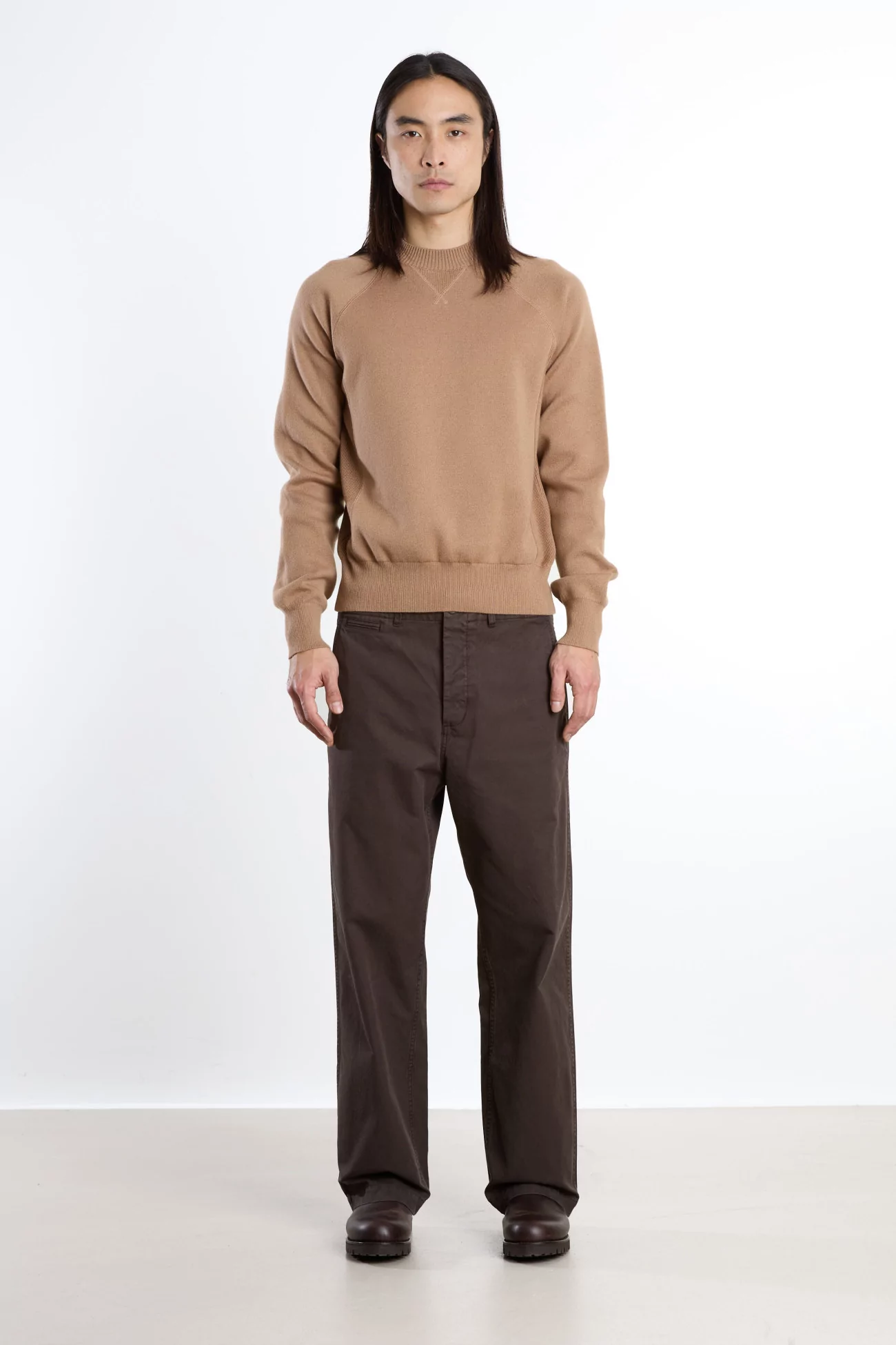 Raglan Merino Wool RWS Organic Cotton Sweater – Beige | Centre Commercial