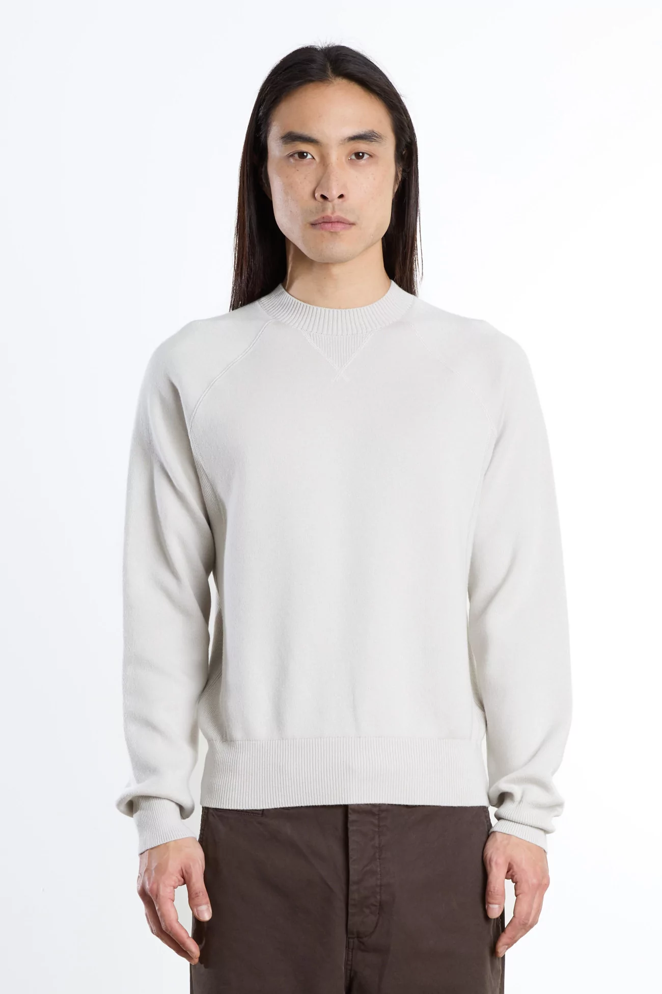 Raglan Merino Wool RWS Organic Cotton Sweater – Grey | Centre Commercial