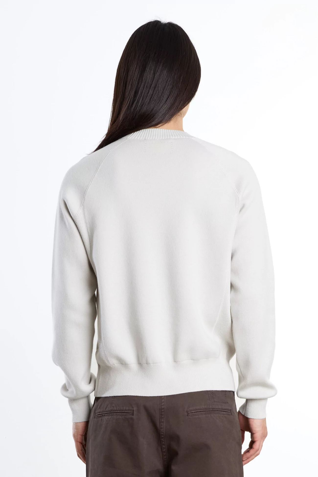 Raglan Merino Wool RWS Organic Cotton Sweater – Grey | Centre Commercial