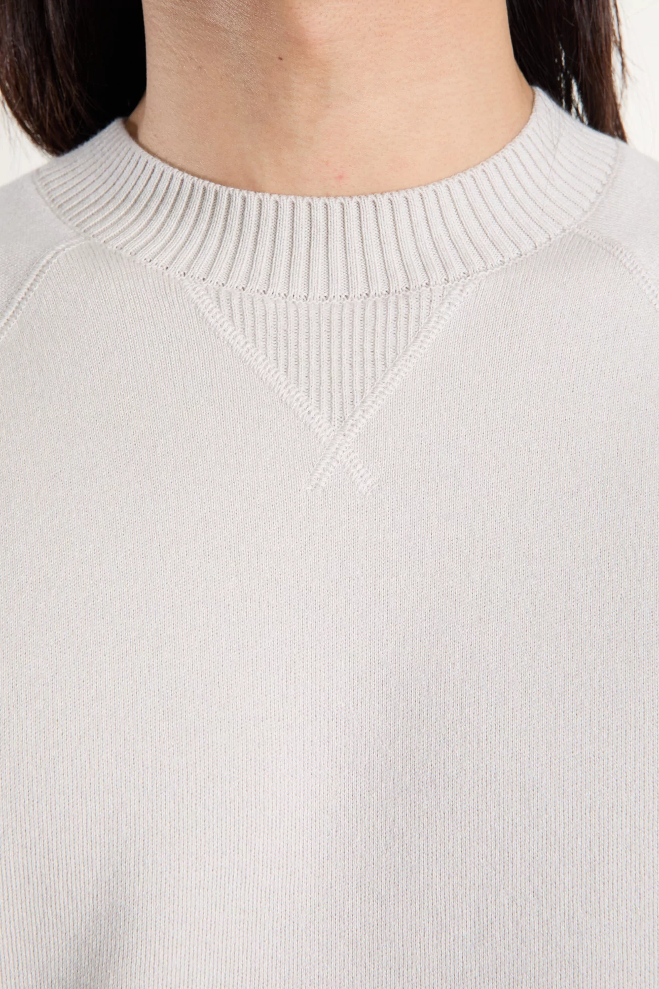 Raglan Merino Wool RWS Organic Cotton Sweater – Grey | Centre Commercial