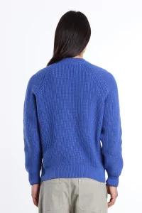 English Rib Cotton Sweater Ribbed Boxy – Blue | Centre Commercial