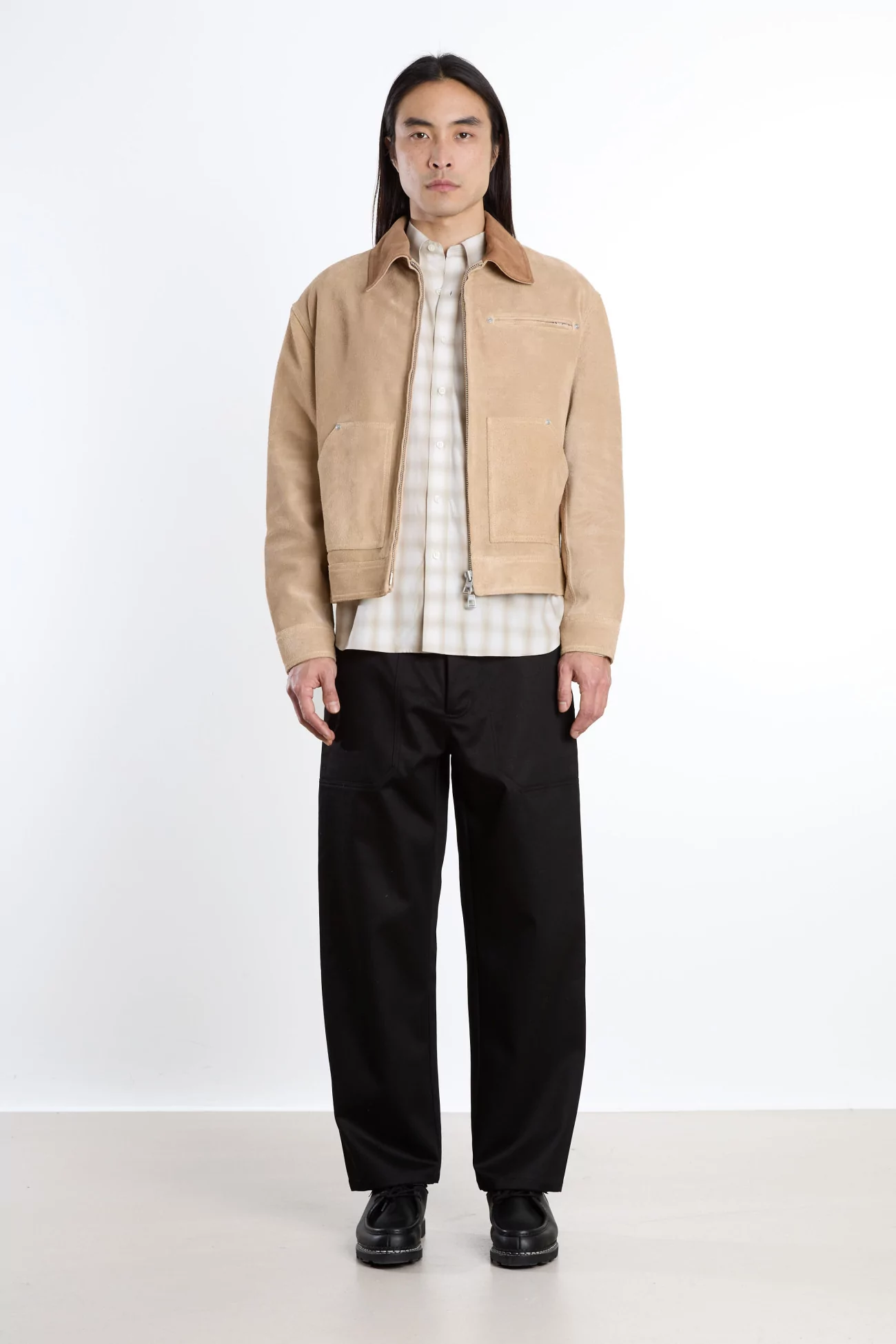 Labor Italian Suede Leather Jacket – Light Beige | Centre Commercial
