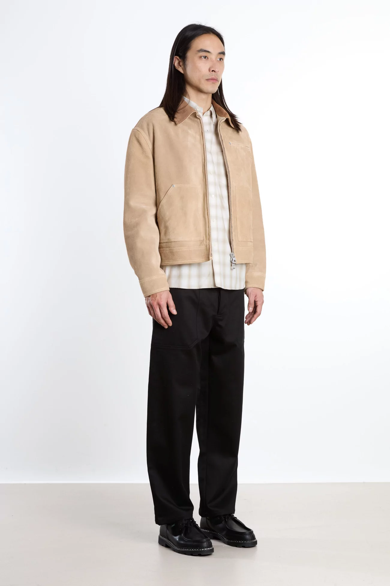 Labor Italian Suede Leather Jacket – Light Beige | Centre Commercial
