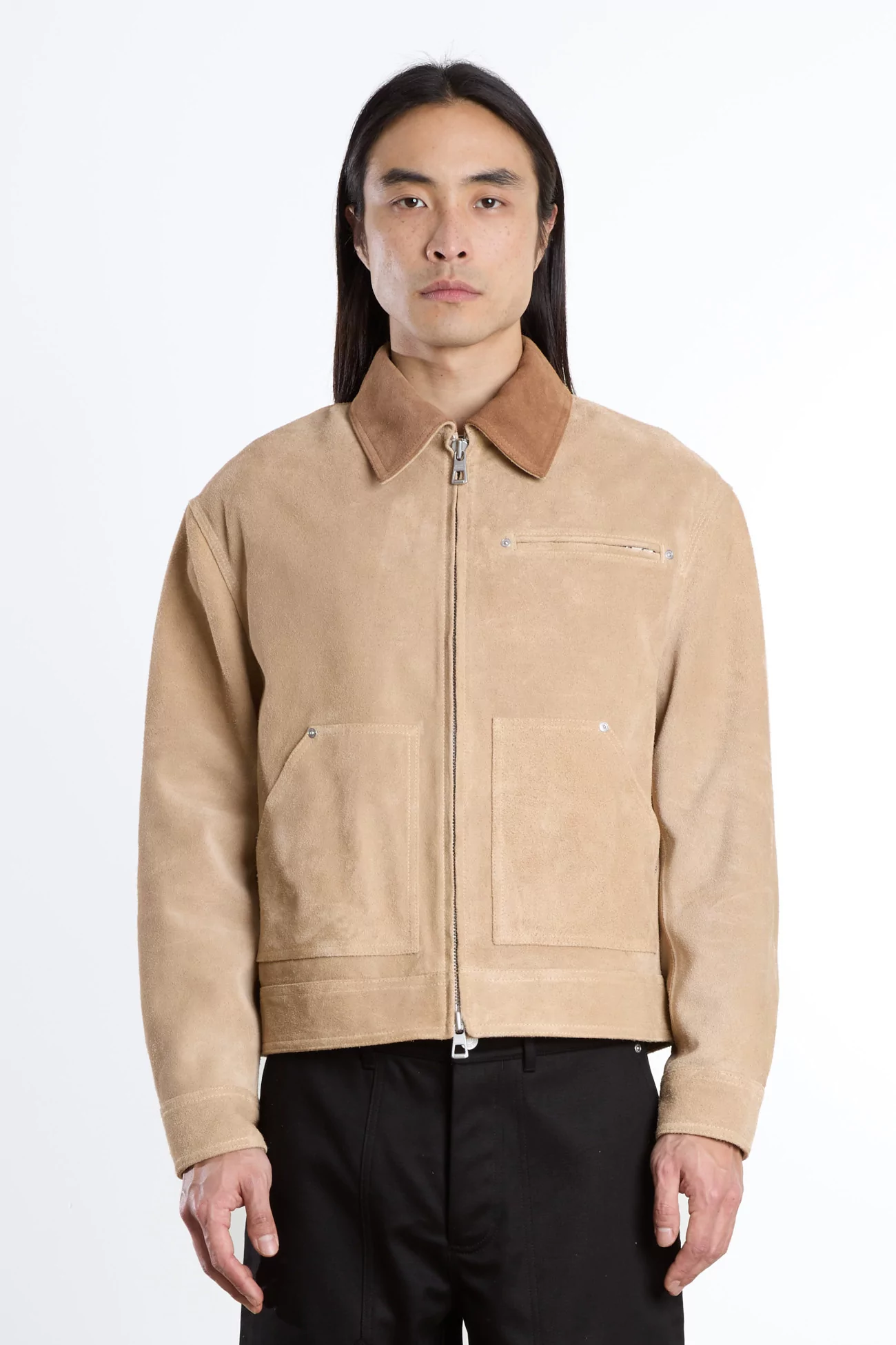 Labor Italian Suede Leather Jacket – Light Beige | Centre Commercial
