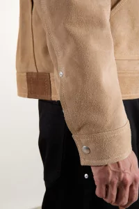 Labor Italian Suede Leather Jacket – Light Beige | Centre Commercial