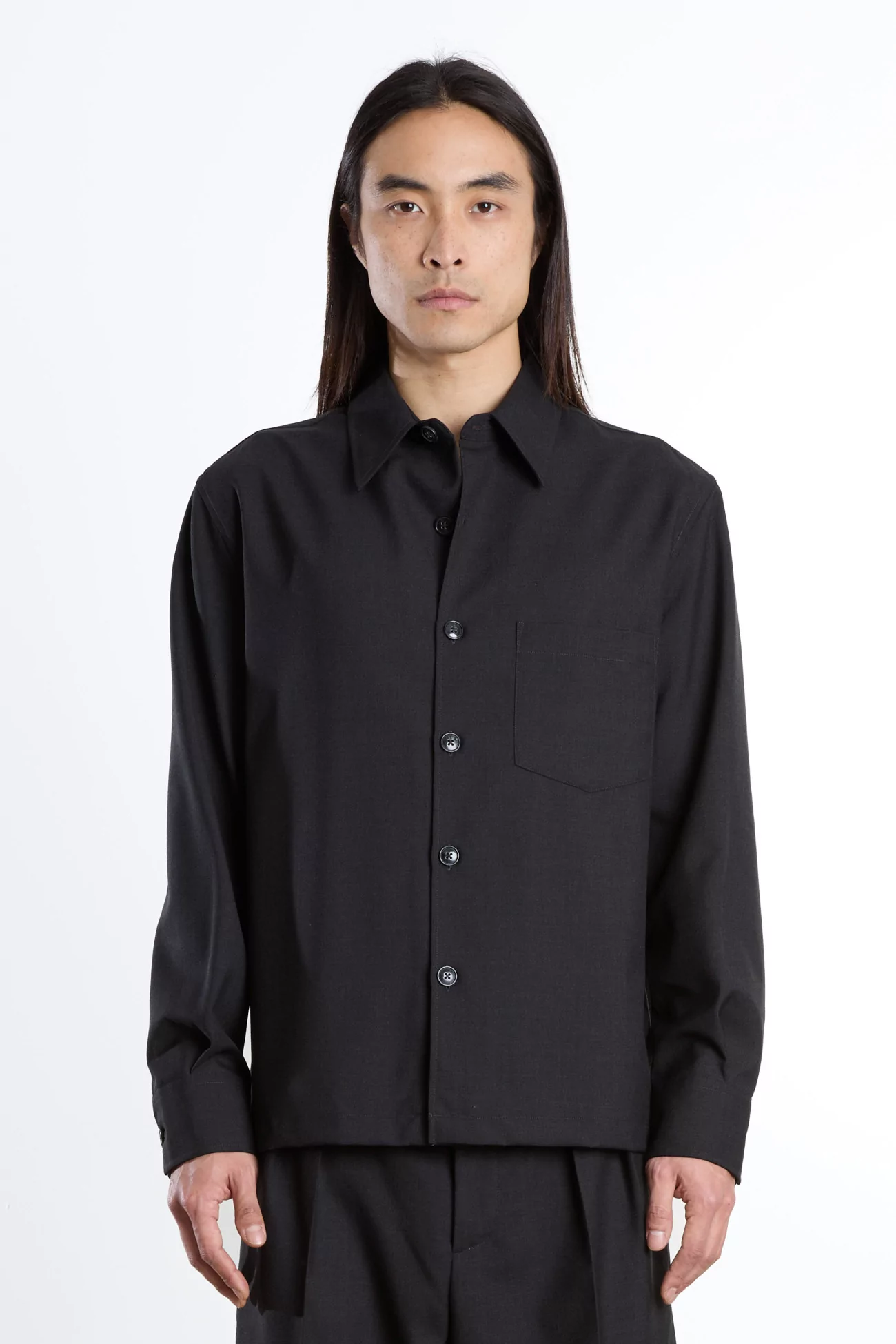 Western Tropical Wool Overshirt – Anthracite Grey | Centre Commercial