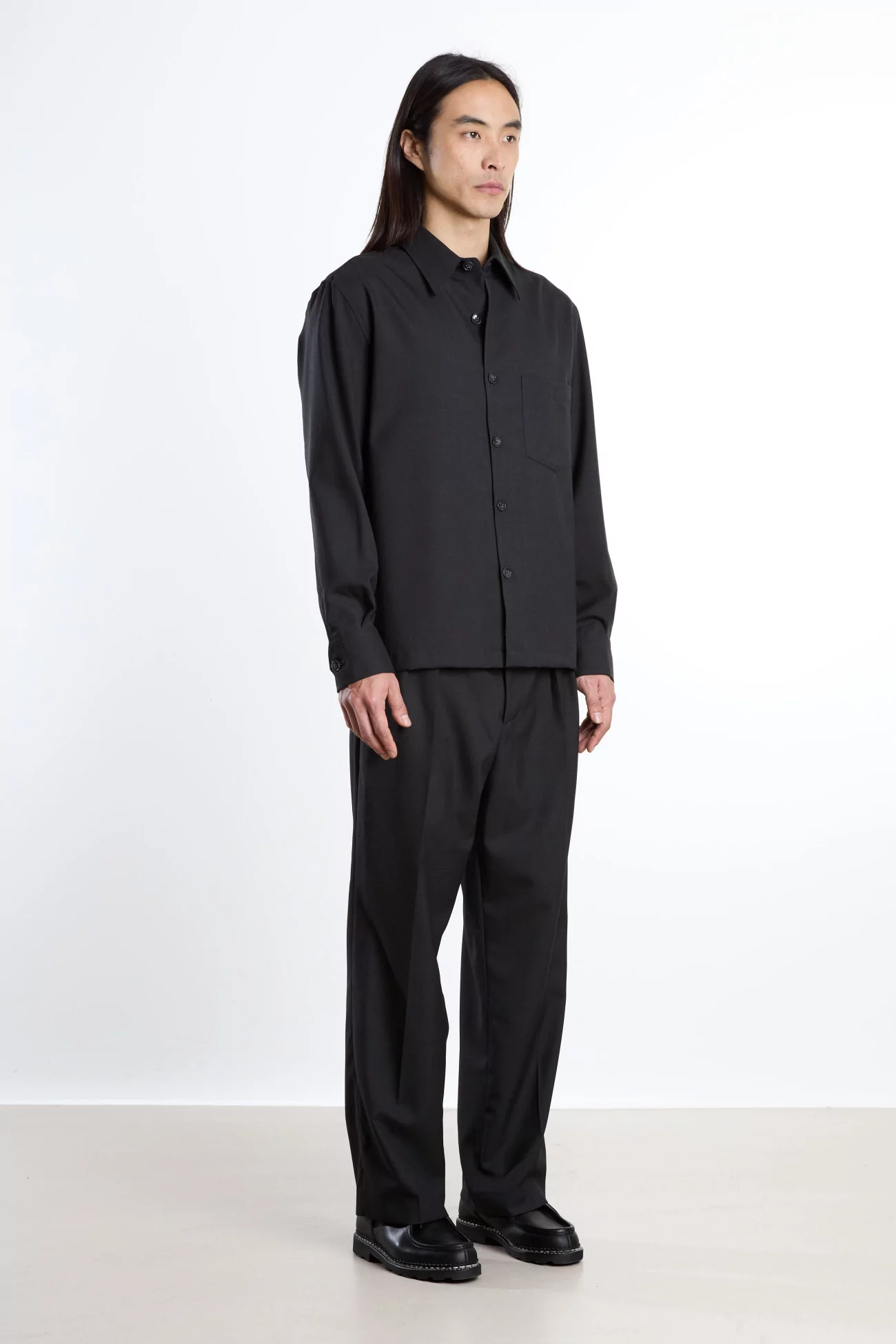 Western Tropical Wool Overshirt – Anthracite Grey | Centre Commercial