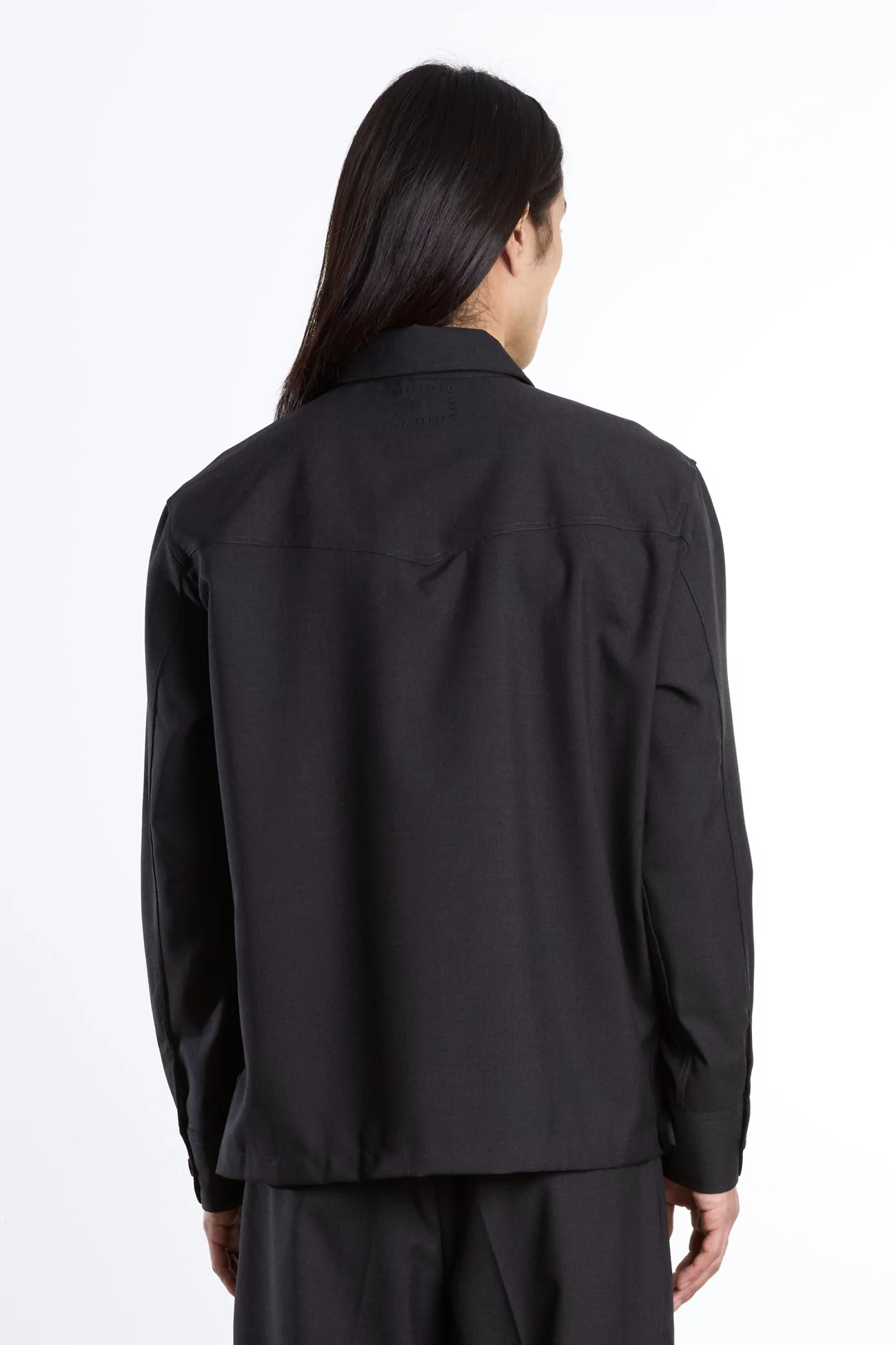 Western Tropical Wool Overshirt – Anthracite Grey | Centre Commercial