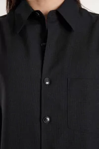 Western Tropical Wool Overshirt – Anthracite Grey | Centre Commercial