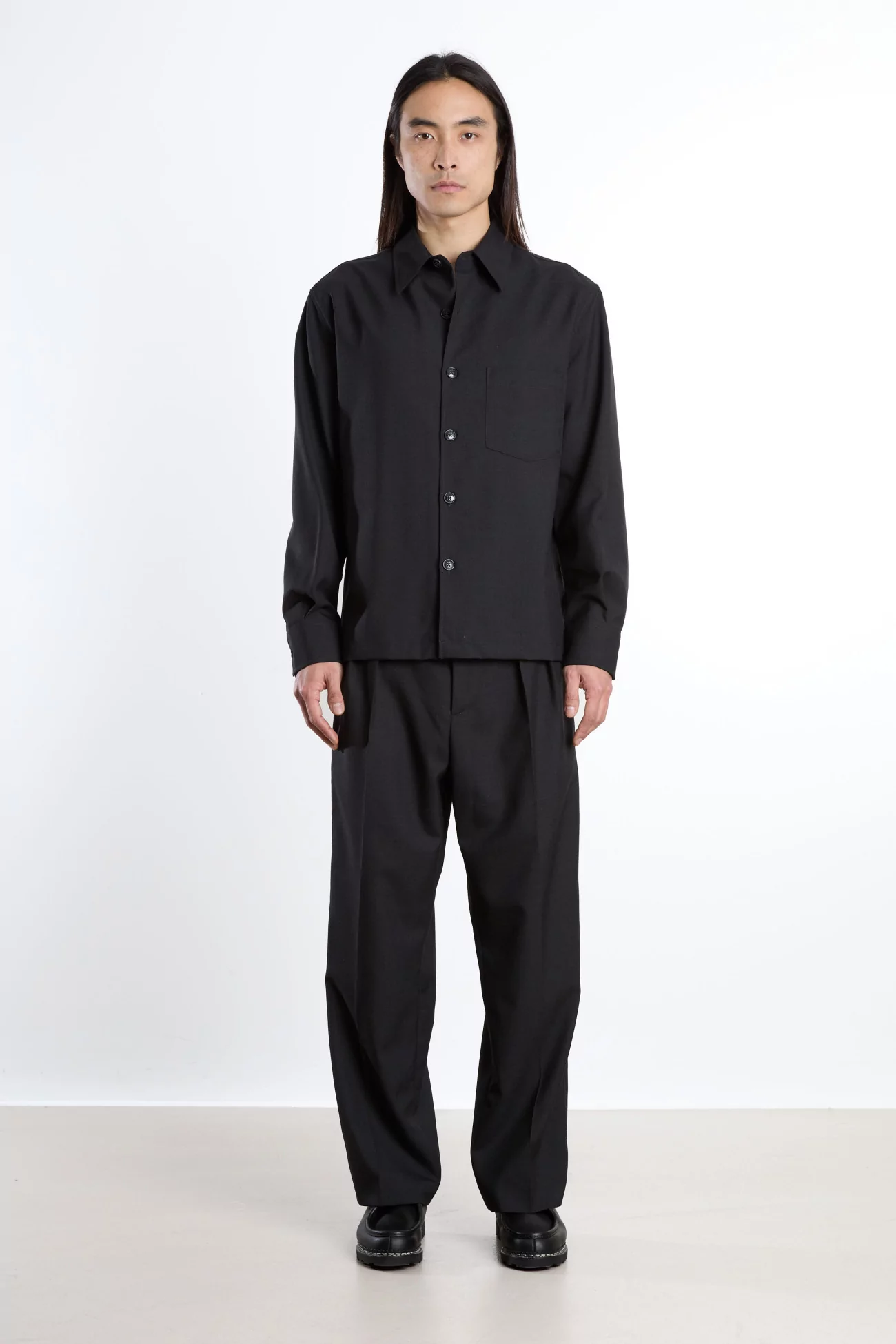 Western Tropical Wool Overshirt – Anthracite Grey | Centre Commercial