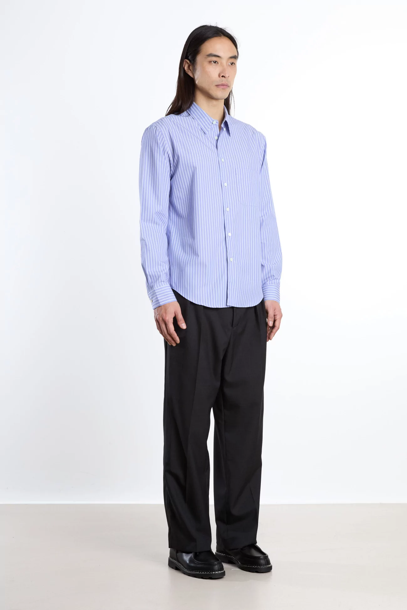 Corporate Striped Poplin Shirt – Blue White | Centre Commercial