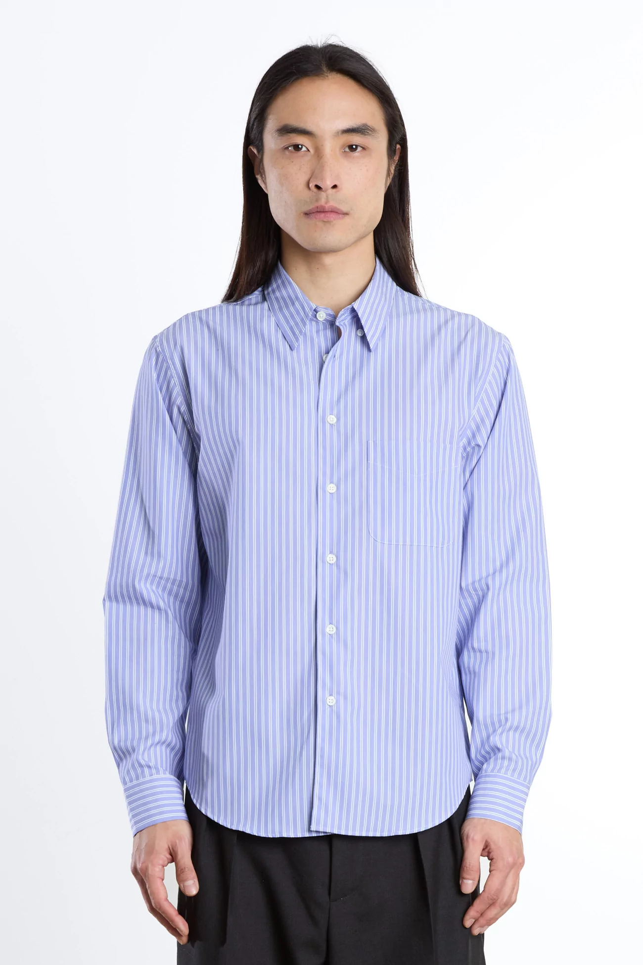 Corporate Striped Poplin Shirt – Blue White | Centre Commercial