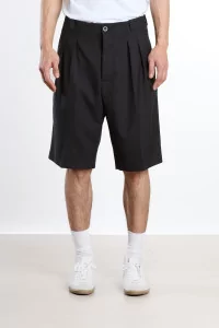 French Military Tropical Wool Shorts – Anthracite Grey | Centre Commercial