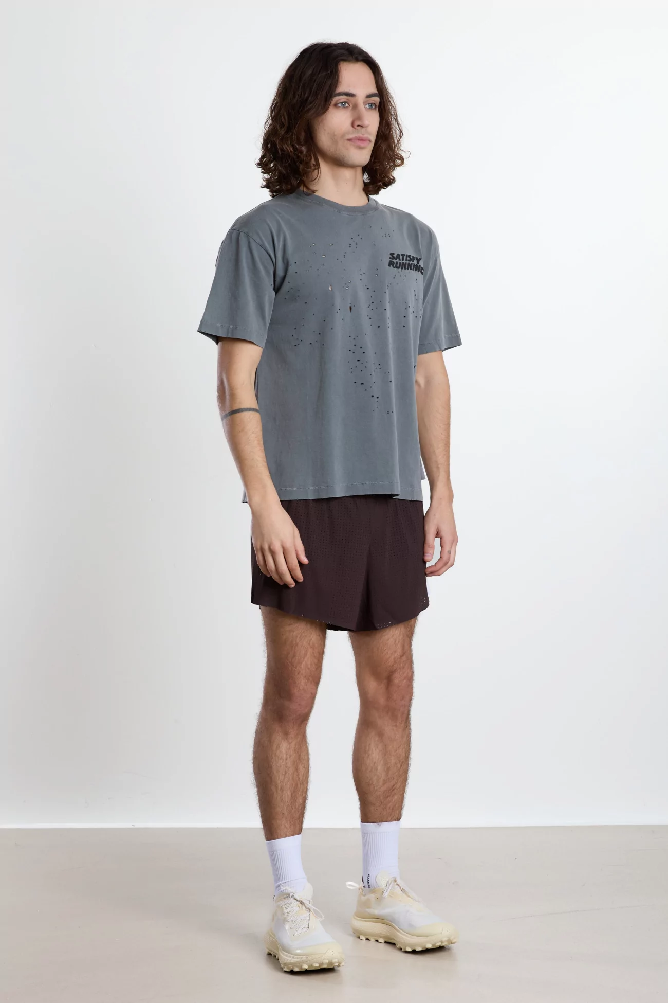 T-shirt Running Homme Coton Bio MothTech – Faded Black | Centre Commercial