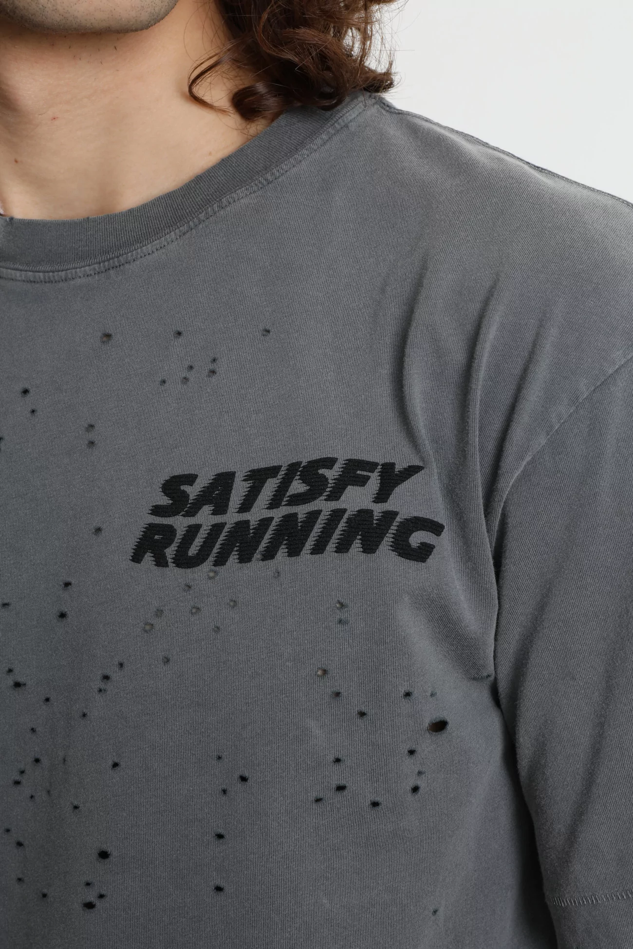 T-shirt Running Homme Coton Bio MothTech – Faded Black | Centre Commercial