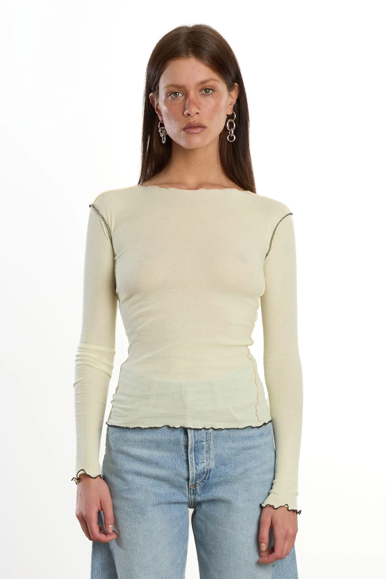 Baserange Vein Long Sleeve Tee Organic Cotton – Iguacu Lime