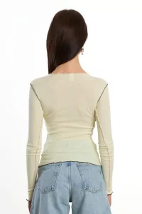 Baserange Vein Long Sleeve Tee Organic Cotton – Iguacu Lime | Centre Commercial