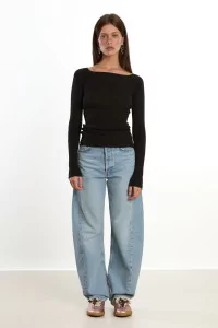 Baserange Oder Long Sleeve Linen Cotton Seacell – Black | Centre Commercial