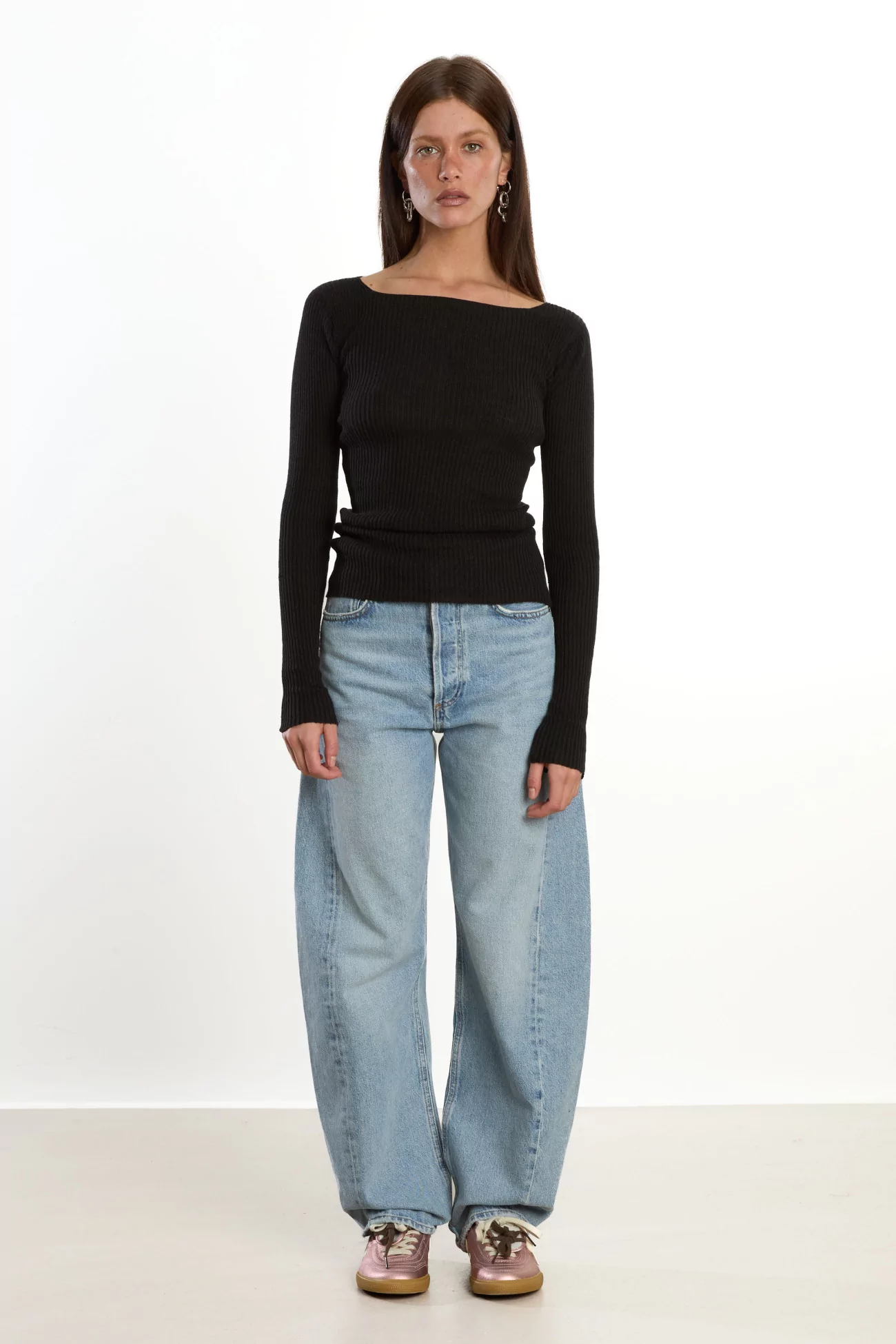 Baserange Oder Long Sleeve Linen Cotton Seacell – Black | Centre Commercial