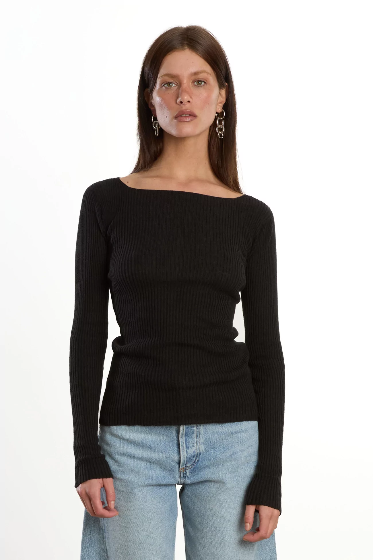Baserange Oder Long Sleeve Linen Cotton Seacell – Black | Centre Commercial