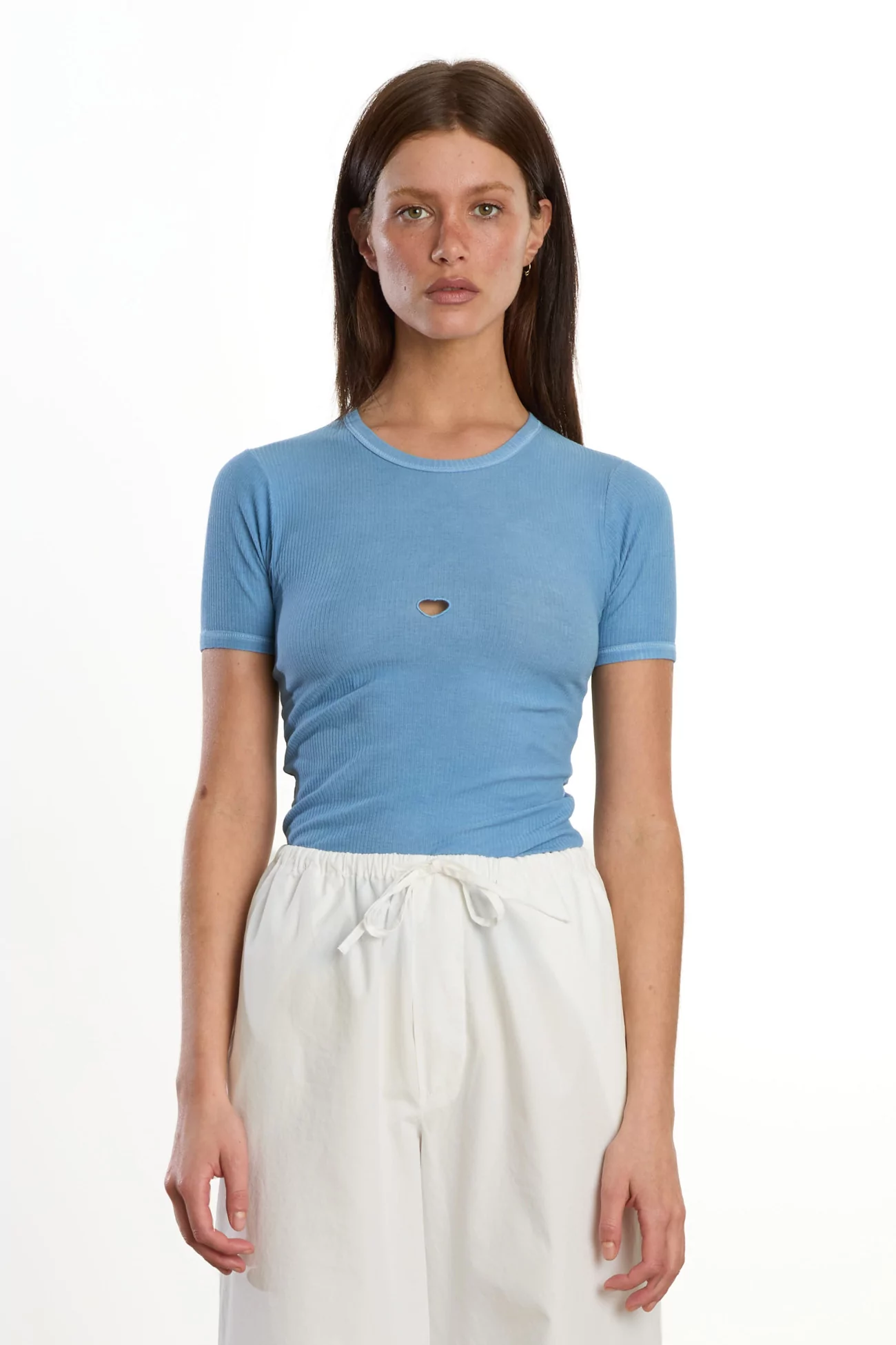 Baserange Heart Tee Shirt Natural Dye – Isatis Blue | Centre Commercial