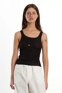 Women's Organic Cotton Heart Tank Top - Black | Centre Commercial