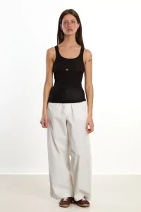 Women's Organic Cotton Heart Tank Top - Black | Centre Commercial