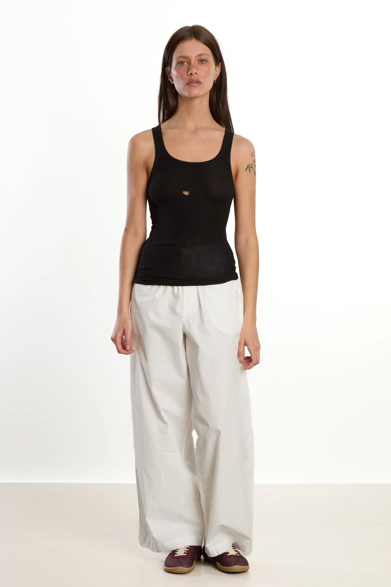Women's Organic Cotton Heart Tank Top - Black | Centre Commercial