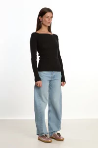 Baserange Oder Long Sleeve Linen Cotton Seacell – Black | Centre Commercial