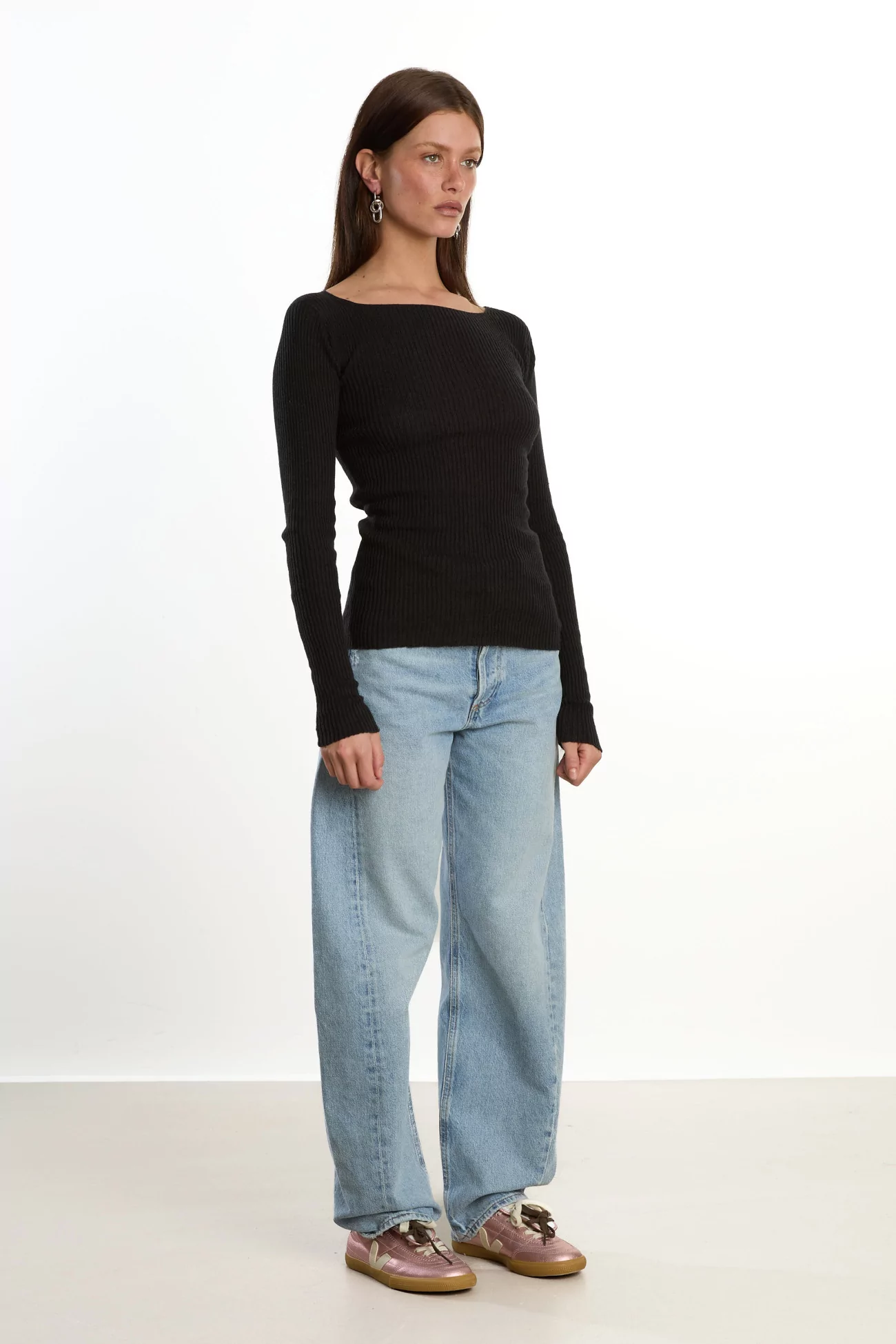 Baserange Oder Long Sleeve Linen Cotton Seacell – Black | Centre Commercial