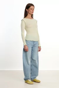Baserange Vein Long Sleeve Tee Organic Cotton – Iguacu Lime | Centre Commercial