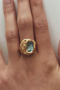 Simuero Lago Ring Gold Plated Aquamarine | Centre Commercial