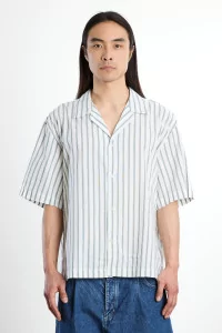 Samata Cotton Silk Linen Shirt – Aloe Stripe | Centre Commercial