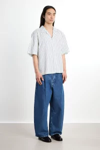 Samata Cotton Silk Linen Shirt – Aloe Stripe | Centre Commercial