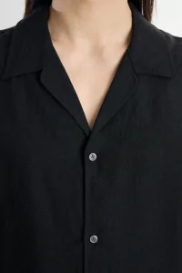 Samata Belgian Linen Shirt – Obsidian Linen | Centre Commercial
