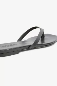Aeyde Renee Nappa Leather Flat Sandals – Black | Centre Commercial