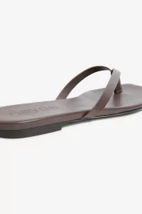 Aeyde Renee Nappa Leather Flat Sandals – Moka | Centre Commercial