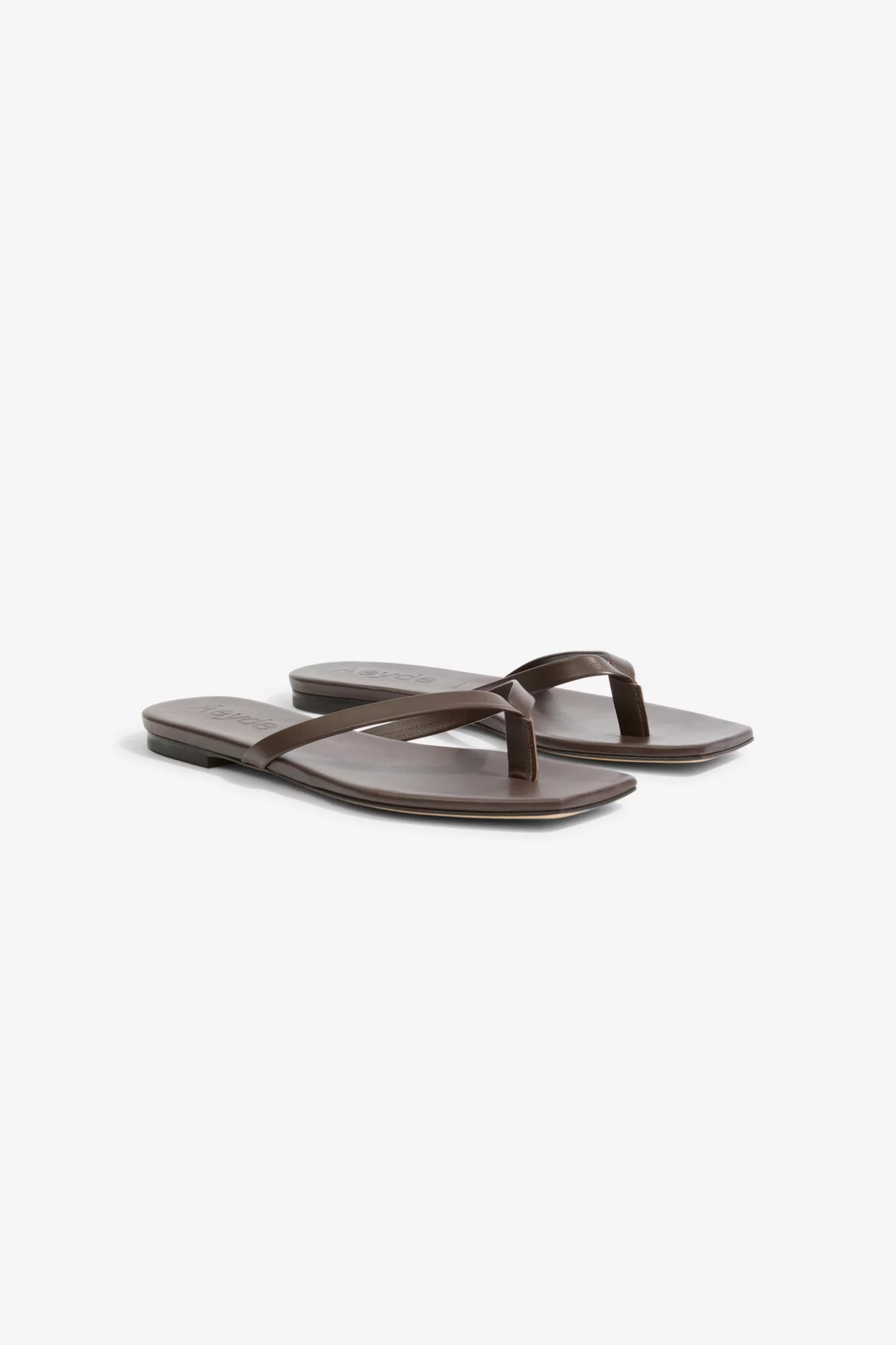 Aeyde Renee Nappa Leather Flat Sandals – Moka | Centre Commercial