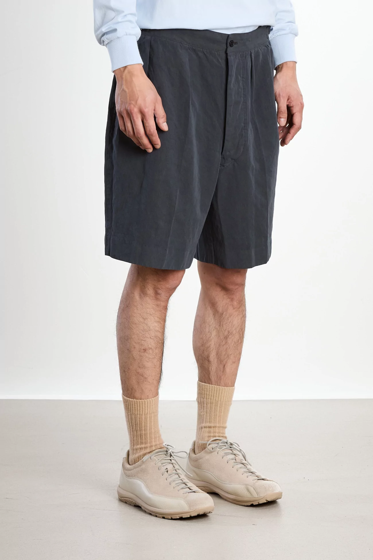 Kaptain Sunshine Cotton Linen Short Men – Charcoal | Centre Commercial