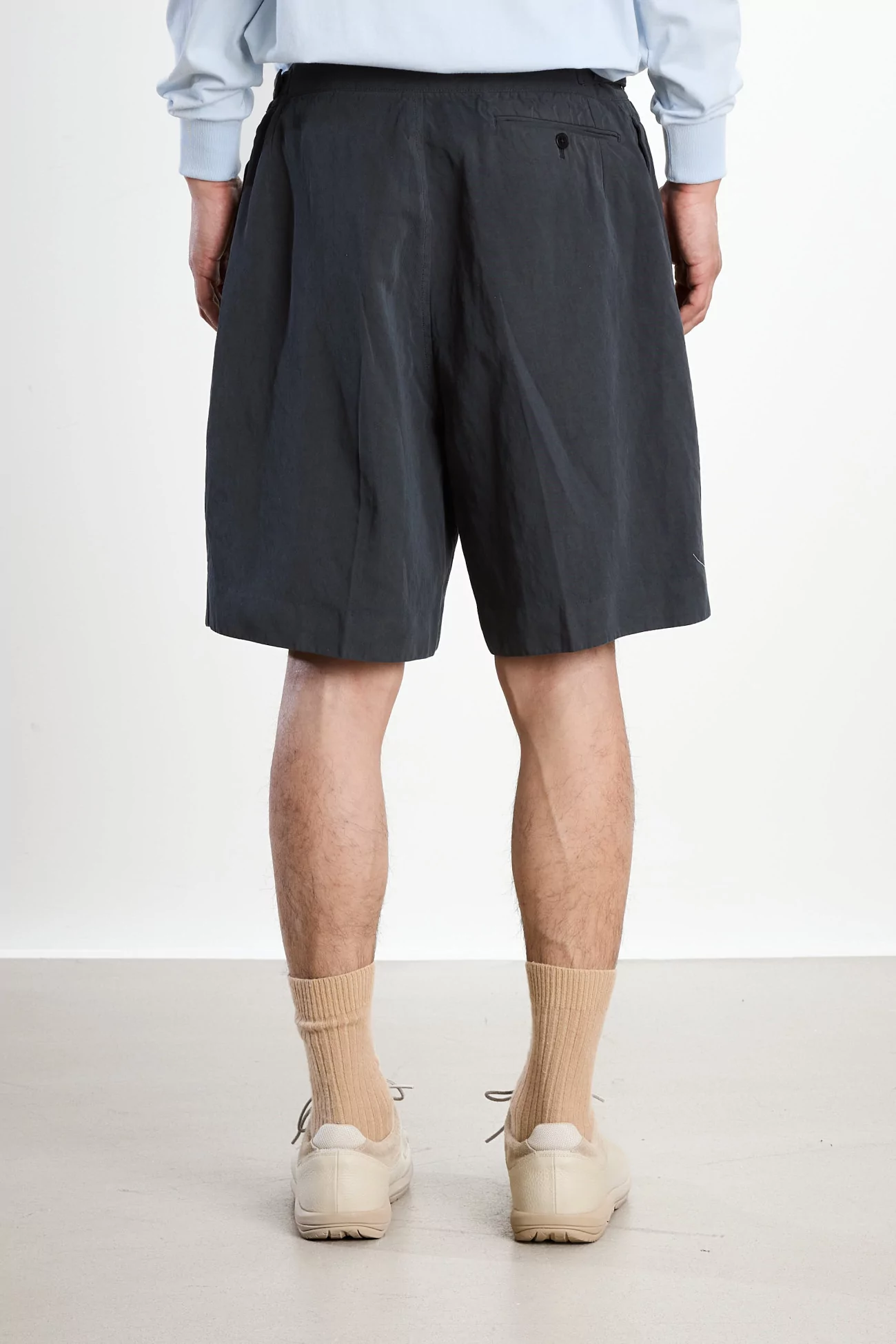 Kaptain Sunshine Cotton Linen Short Men – Charcoal | Centre Commercial