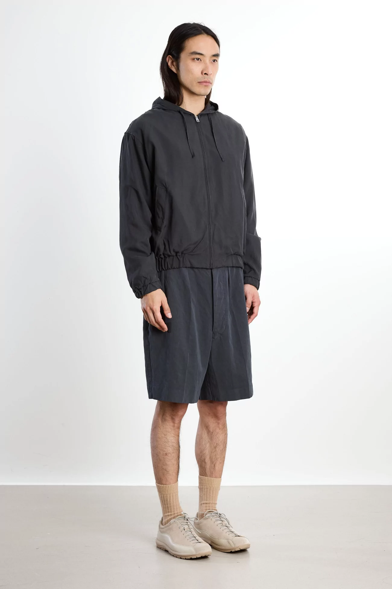 Kaptain Sunshine Silk Zip Jacket Men – Faded Black | Centre Commercial