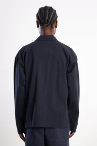 Norse Projects Isefjord Compact Cotton LS Polo – Black | Centre Commercial