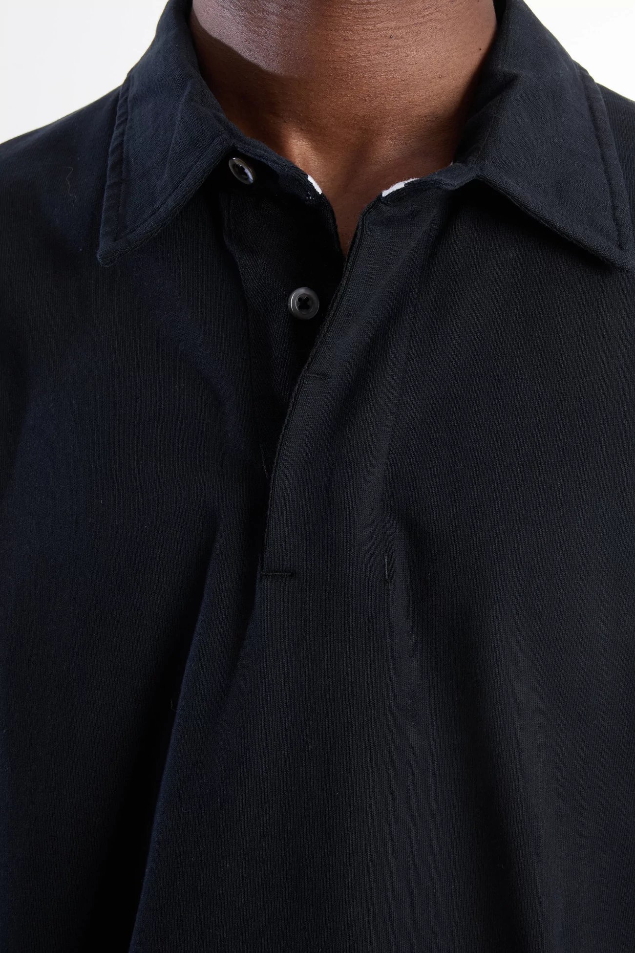 Norse Projects Isefjord Compact Cotton LS Polo – Black | Centre Commercial