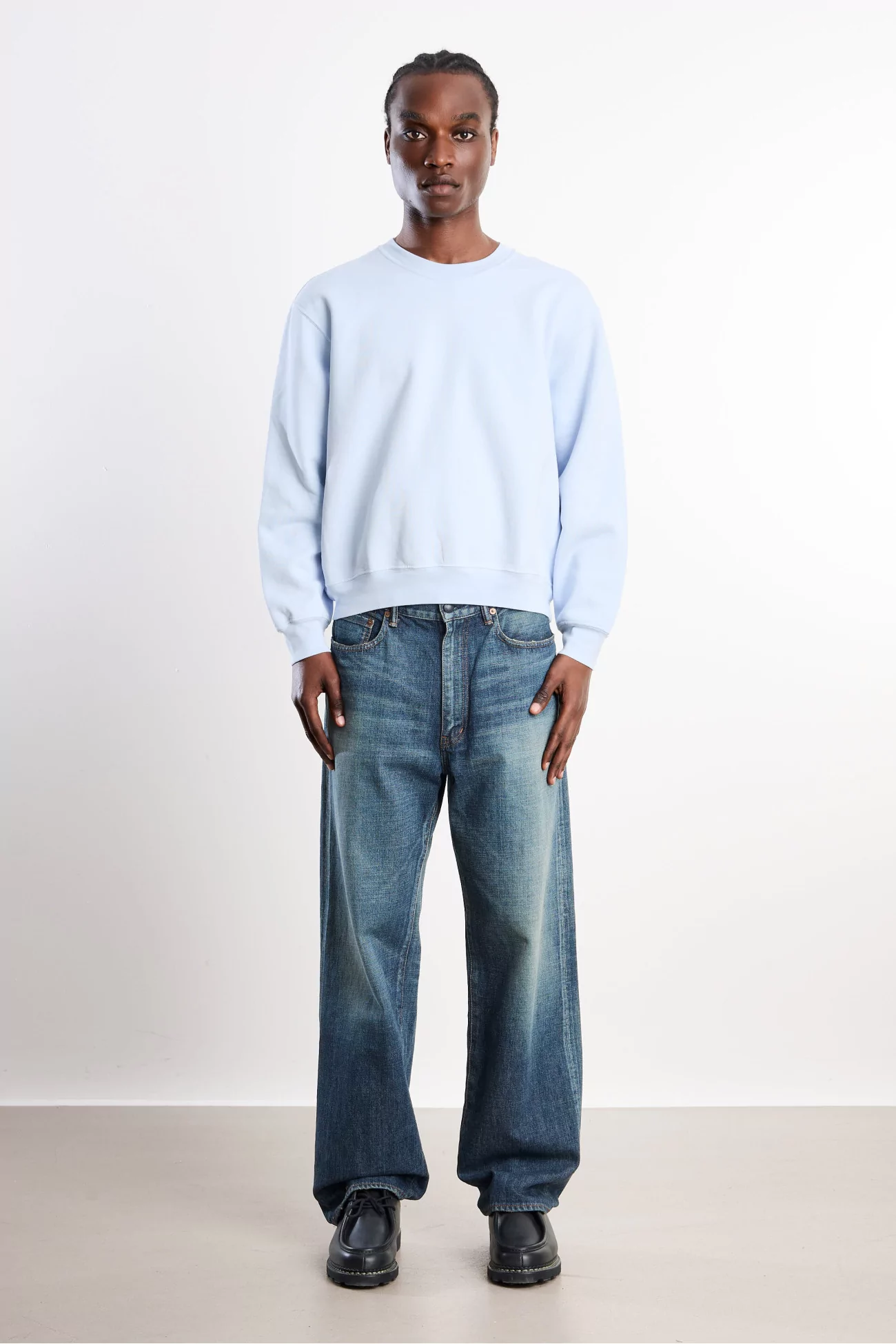 Lady White Co. Mini Crewneck Sweatshirt Cotton – Pale Blue | Centre Commercial