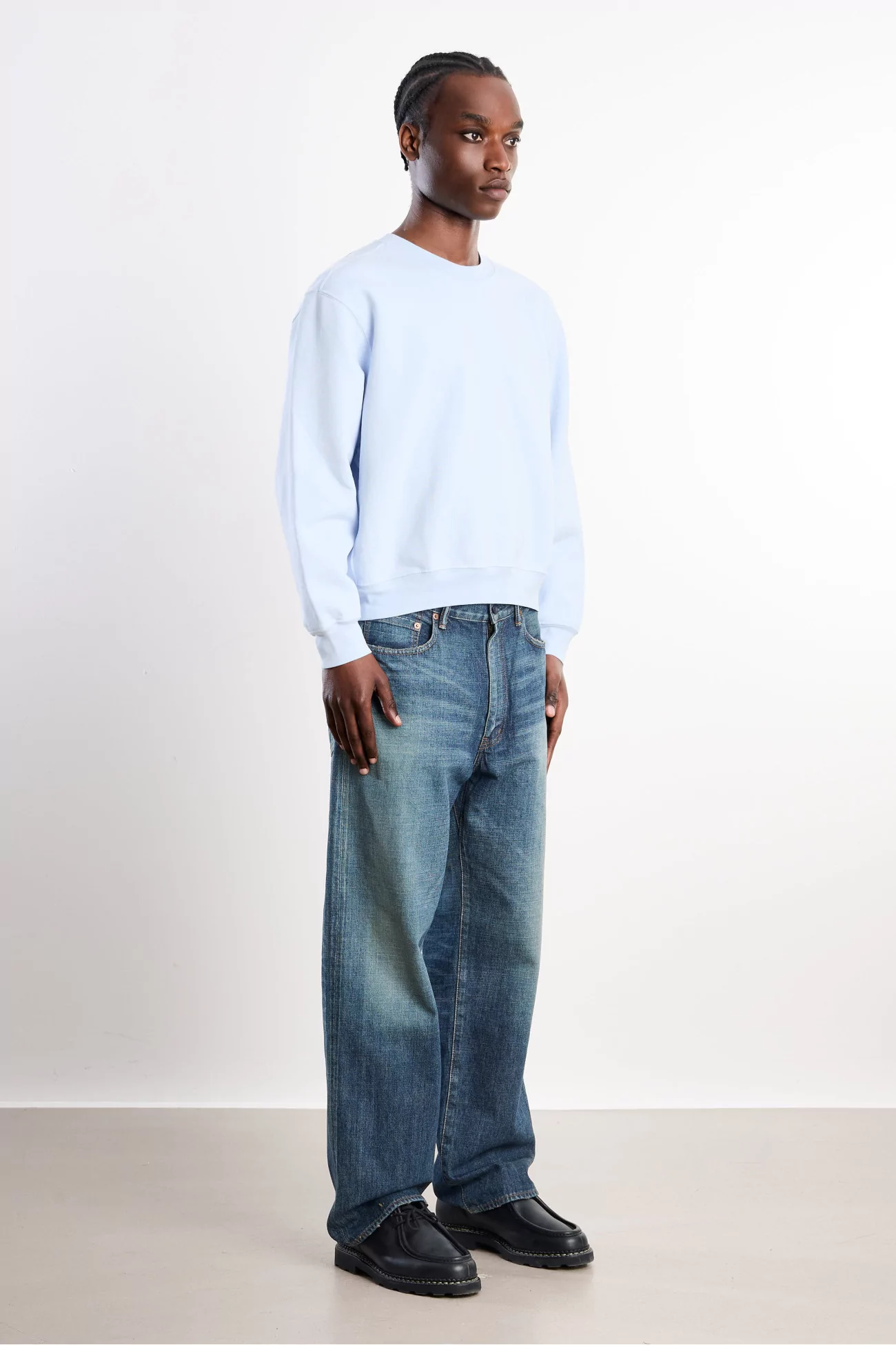 Lady White Co. Mini Crewneck Sweatshirt Cotton – Pale Blue | Centre Commercial
